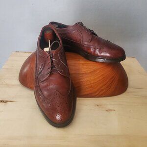 Vintage WingTip Brogues/ Men's Brown Dress Shoes/ Dexter Footwear/ Size 9 Oxford